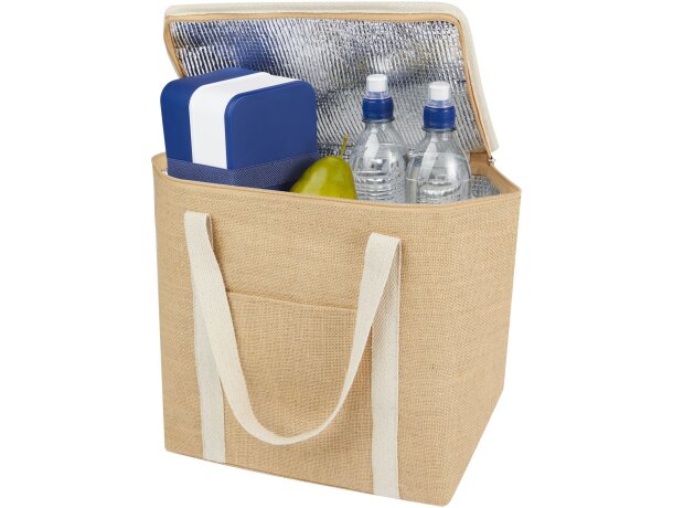 Bolsa tote de yute Juta con aislamiento térmico 19 litros Natural/blanco detalle 4