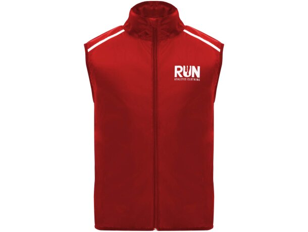 Chaleco running ligero unisex Jannu Roly transpirable Rojo detalle 13