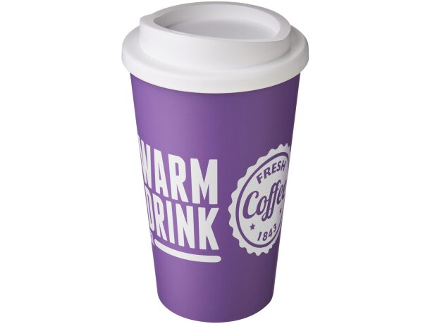 Vaso térmico Americano 350 ml con aislamiento de doble pared Morado/blanco detalle 117