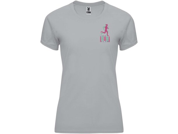 Camiseta deportiva manga corta mujer Bahrain Roly técnica Gris detalle 93