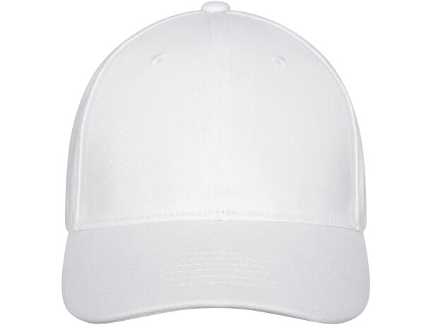 Gorra con visera precurvada y 6 paneles. Ideal para publicidad. Blanco detalle 2