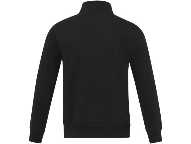 Sudadera cremallera reciclada Aware Galena unisex Negro intenso detalle 15