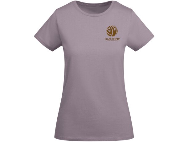 Camiseta mujer algodón orgánico Breda de Roly Lavanda detalle 28