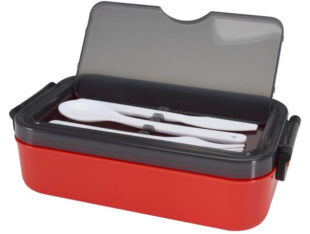 Fiambrera Snappy 1000 ml con cubiertos integrados en tapa Rojo detalle 15