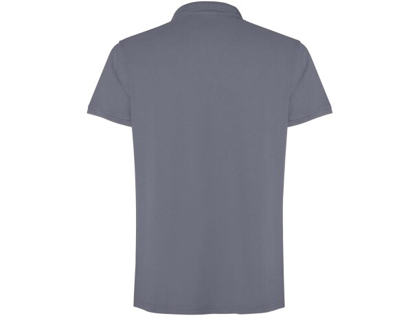 Polo manga corta unisex Cobain Roly acabado vintage Gris oscuro detalle 30