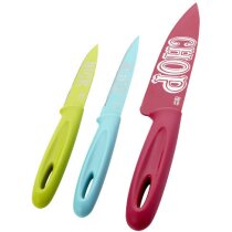 Set de cuchillos de cocina 3 piezas personalizado multicolor Set de cuchillos de cocina 3 piezas personalizado multicolor