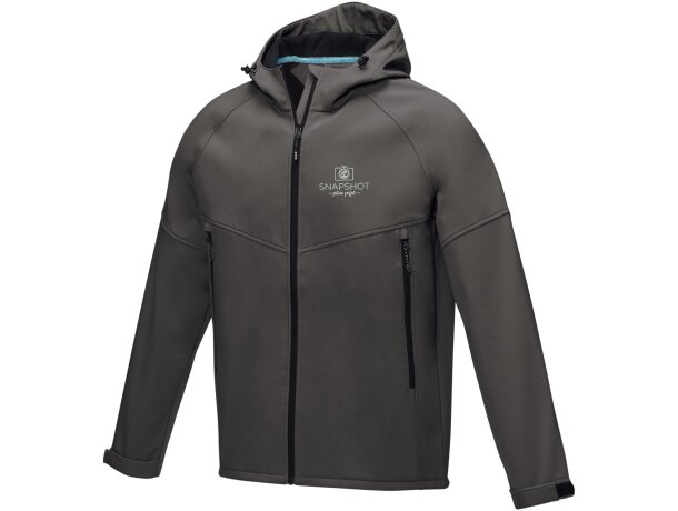 Chaqueta softshell reciclada hombre Coltan certificada GRS Gris tormenta detalle 9