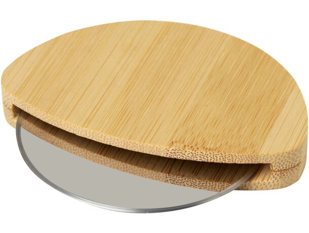 Cortador pizza Navajo con mango bambú y cuchilla acero inoxidable Natural detalle 5