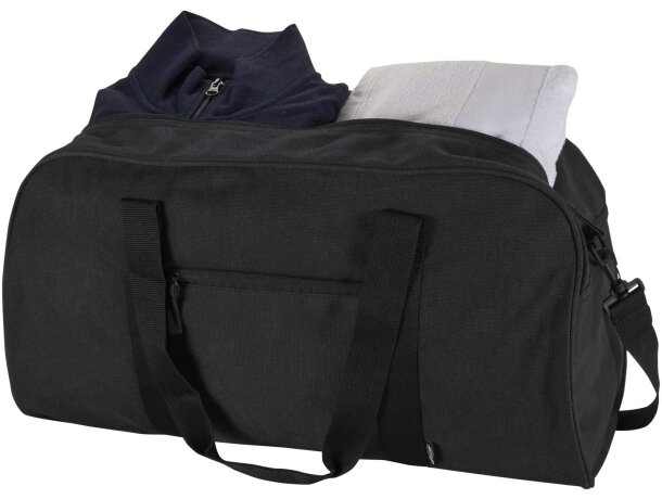 Bolsa de lona reciclada Recanvas 40 L certificada GRS Negro intenso detalle 3