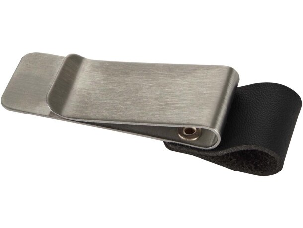 Funda con clip para bolígrafo Riva en piel sintética negro Negro intenso detalle 5