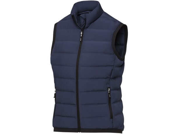 Chaleco acolchado Caltha mujer con plumón reciclado RDS Negro intenso detalle 12