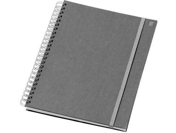 Libreta A5 con cierre de goma personalizada gris Libreta A5 con cierre de goma personalizada gris