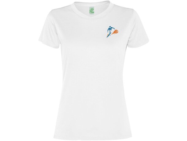 Camiseta deportiva mujer Slam Roly poliéster reciclado Blanco detalle 1