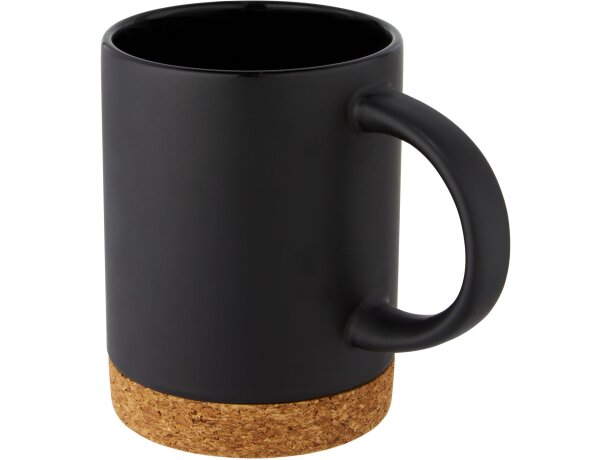 Taza de cerámica de 425 ml con base de corcho Neiva Negro intenso detalle 15