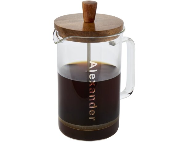 Cafetera de prensa francesa Ivorie 600ml vidrio borosilicato Transparente/madera detalle 2