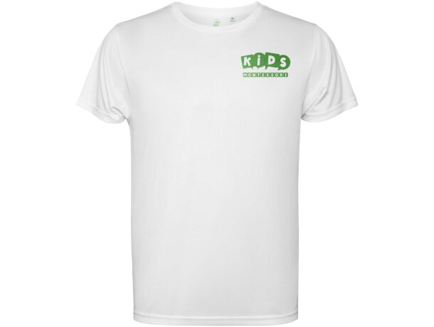 Camiseta manga corta infantil Estoril Roly poliéster reciclado Blanco detalle 31