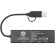 Hub USB 2.0 Rise de aluminio reciclado con 4 puertos y tipo C Negro intenso detalle 3