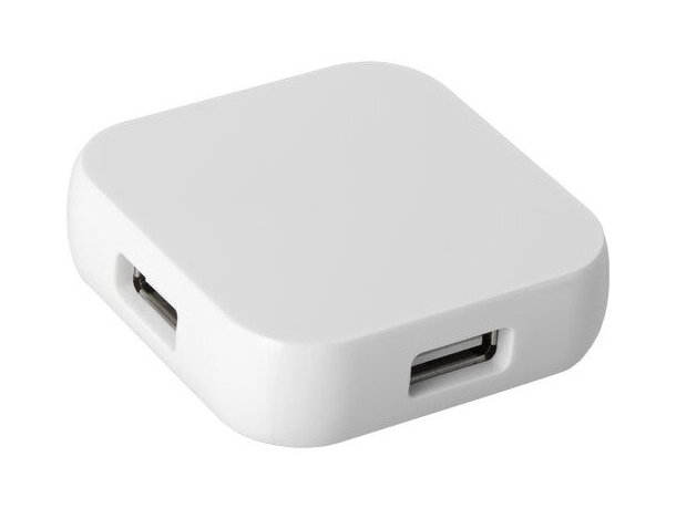 Hub cuadrado con cuatro puertos personalizado blanco Hub cuadrado con cuatro puertos personalizado blanco