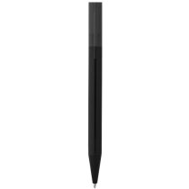 Bolígrafo de plástico y metal con giro con logo negro intenso Bolígrafo de plástico y metal con giro con logo negro intenso