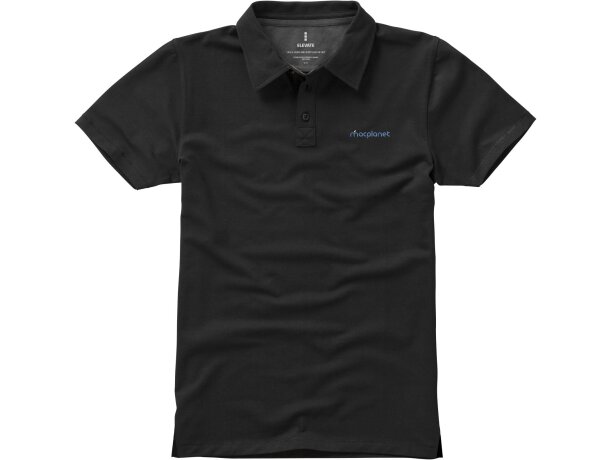 Polo manga corta hombre de elastano 200 g/m2 Markham Negro intenso detalle 21