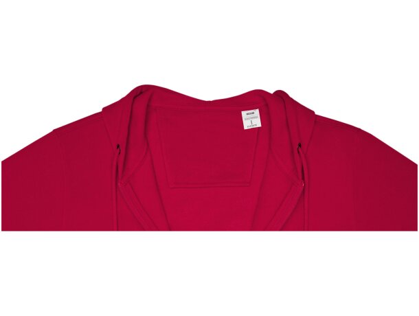 Sudadera con capucha y cremallera completa hombre Theron Rojo detalle 9