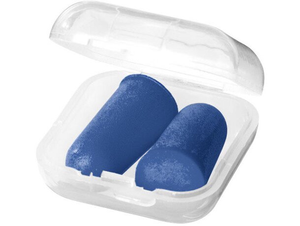 Tapones para los oidos en estuche personalizado azul medio Tapones para los oidos en estuche personalizado azul medio