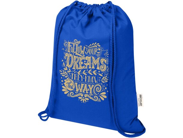 Bolsa con cuerdas Peru Blend de algodón reciclado GRS 5L Azul real detalle 25