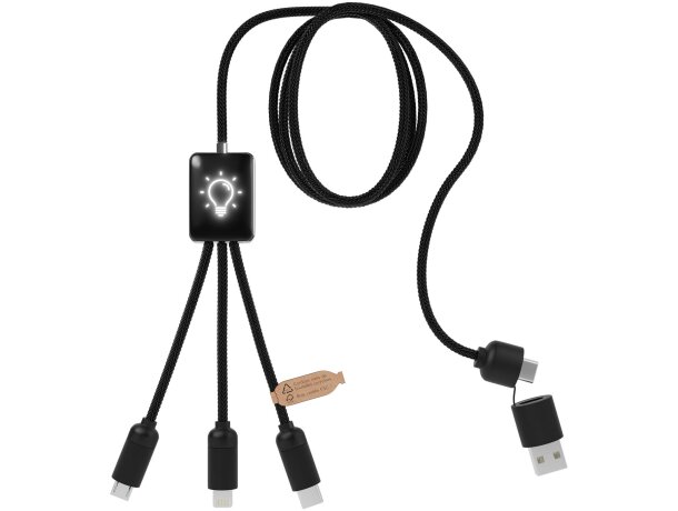 Cable de carga extensible 5 en 1 SCX.design C28 Negro intenso/blanco detalle 4