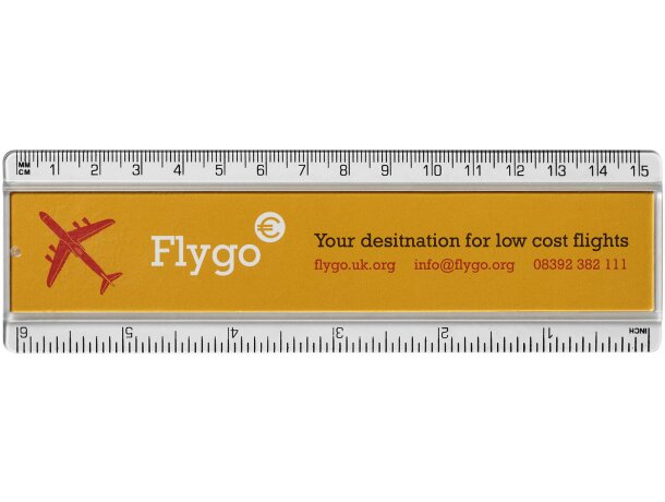 Regla plástico 15 cm inserto papel Ellison con certificación FSC Transparente claro detalle 3