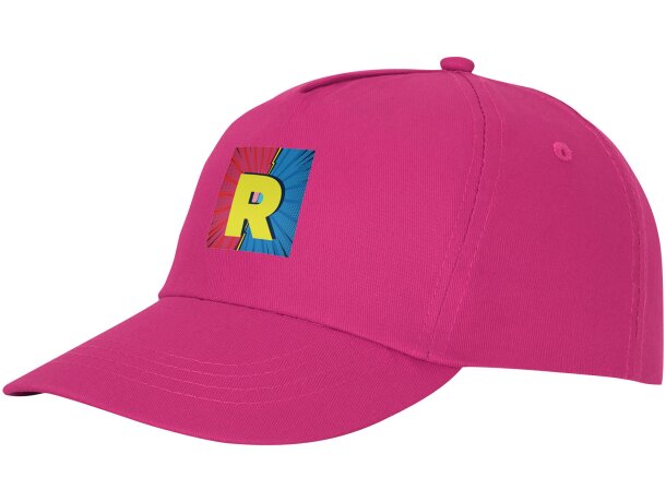 Gorra promocional de 5 paneles con impresión personalizada Magenta detalle 13