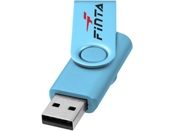 Memoria USB metálica Rotate 4GB con mecanismo rotativo Azul detalle 21