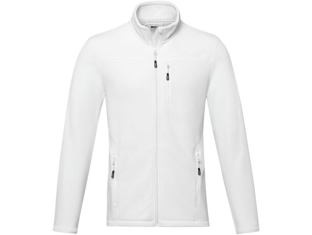 Chaqueta polar reciclada GRS con cremallera hombre Amber Blanco detalle 2