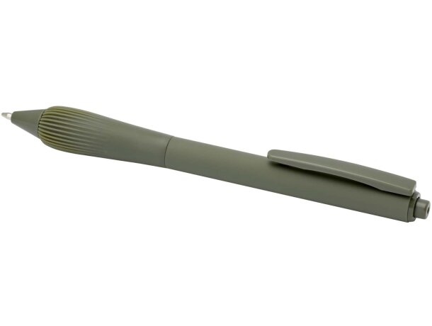 Bolígrafo RABS reciclado Lorena con empuñadura antideslizante Verde bosque detalle 21