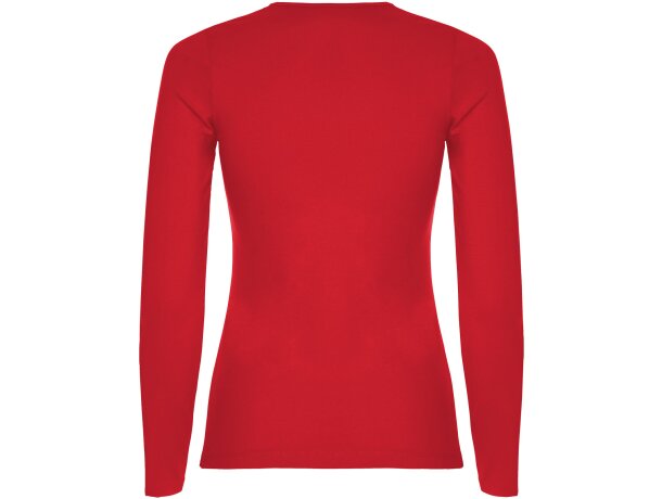 Camiseta manga larga mujer algodón 100% Roly Extreme Rojo detalle 30