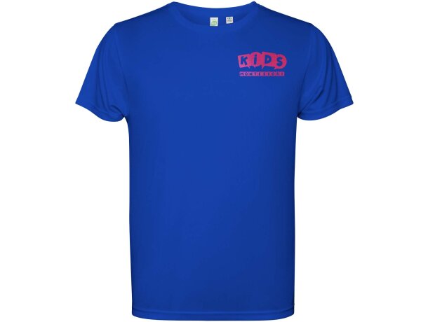Camiseta manga corta infantil Estoril Roly poliéster reciclado Azul real detalle 19