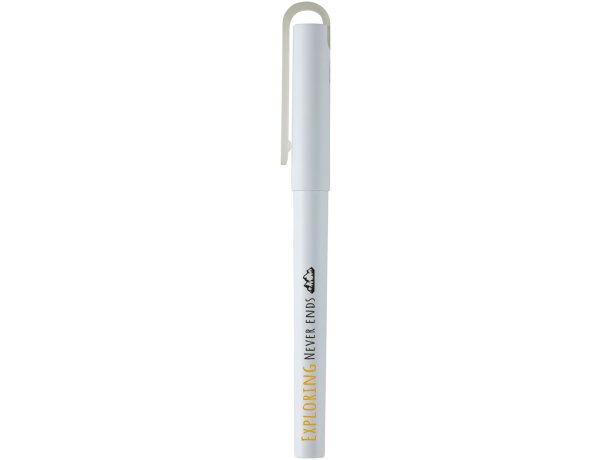 Rollerball de gel PET reciclado Mauna con tinta de base agua Blanco detalle 4