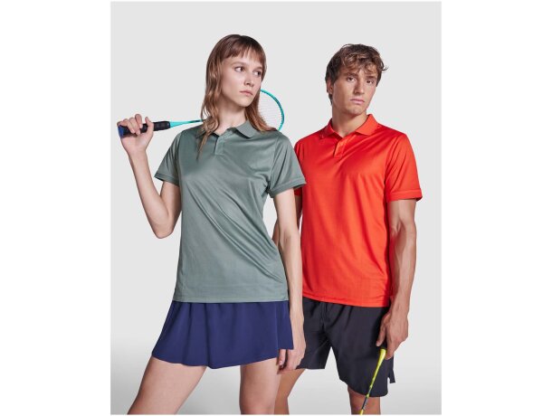 Polo manga corta mujer Tormo Roly poliéster reciclado entallado Azul marino detalle 16