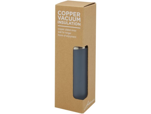 Botella de acero inoxidable con aislamiento al vacío de cobre de 540 ml con tapa de bambú Hulan Azul hielo detalle 13