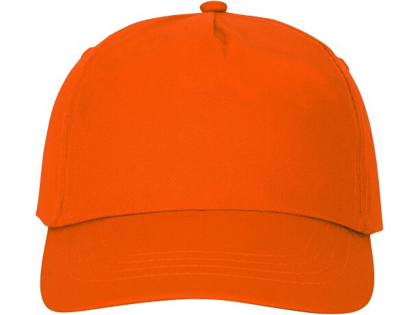 Gorra promocional de 5 paneles con impresión personalizada Naranja detalle 27