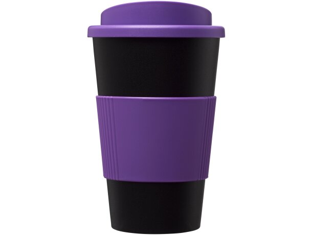 Vaso térmico 350ml con agarradera Americano Negro intenso/morado detalle 22