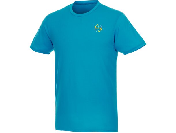 Camiseta de manga corta de material reciclado GRS de hombre Jade Azul nxt detalle 13