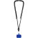 Lanyard regulable Kubi con gancho metálico y cinta de nylon Azul real detalle 16
