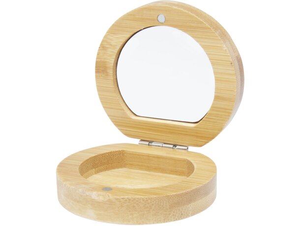Espejo bambú Afrodit con compartimento para accesorios Natural detalle 5