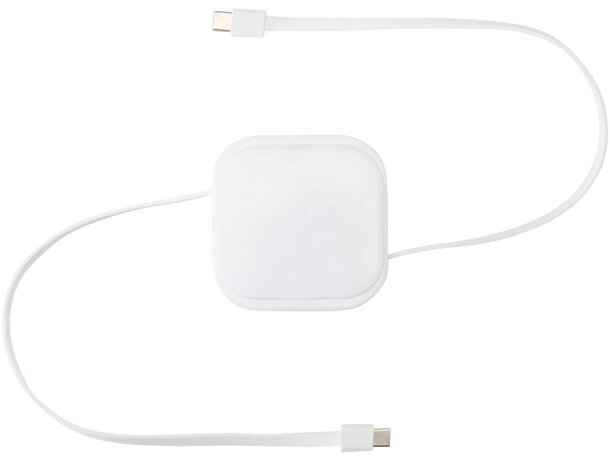 Cable retráctil reciclado 5 en 1 Gloas con carga rápida 100W Blanco detalle 9
