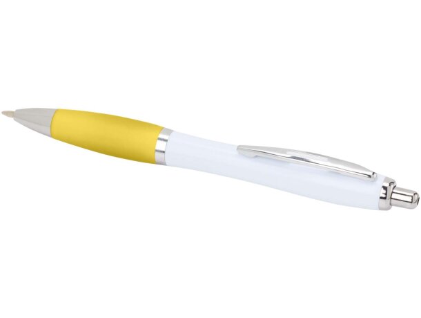 Bolígrafo Nash de plástico ABS reciclado con empuñadura suave Amarillo detalle 18