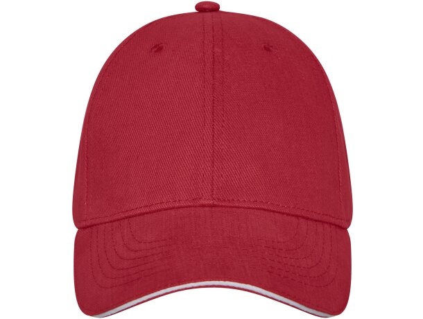 Gorra de 6 paneles Darton personalizadas con detalle de ribete elegante Rojo detalle 6