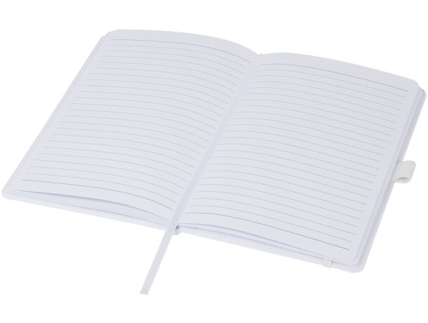 Libreta tapa dura plástico oceánico reciclado Thalaasa FSC Blanco detalle 4