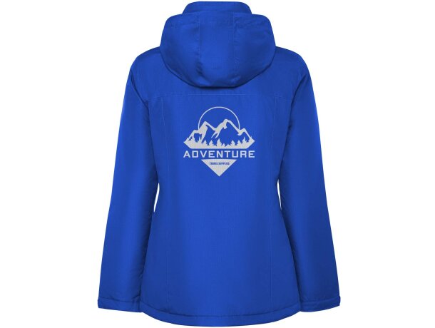 Parka acolchada America de Roly para mujer en poliéster reciclado Azul real detalle 20