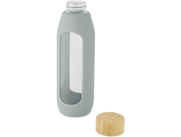 Botella de vidrio borosilicato de 600 ml con agarre de silicona Tidan personalizado