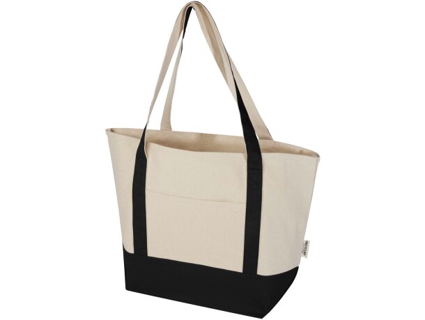 Bolsa tote de algodón reciclado certificado GRS Sam Rojo/natural detalle 18